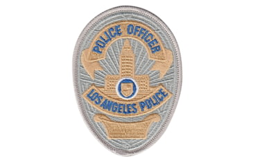 Image of LAPD OFFICER Badge Patch 2 11/16''x3 5/8'' - Pair