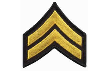 Image of Medium 3'' Gold/Black Corporal Chevrons w/ Merrowed Border