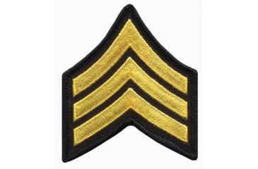 Image of Medium 3'' Gold/Black Sergeant Chevrons w/ Merrowed Border