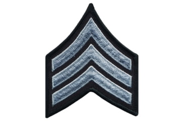 Image of Medium 3'' Gray/Black Sergeant Chevrons w/ Merrowed Border