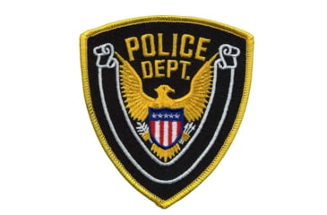 Image of POLICE DEPT Eagle w/ Blank Scroll - Gold/Midnight - 4''x4.375''