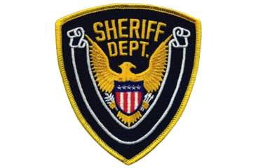 Image of SHERIFF DEPT Eagle w/ Blank Scroll - Gold/Navy - 4''x4.375''