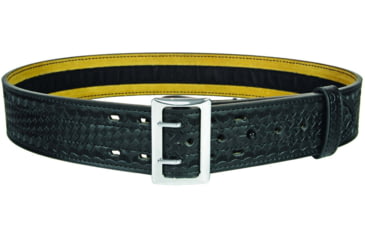 Image of HERO'S PRIDE AirTek Sam Browne Hook Lined 2.25in Deluxe Duty Belt, Basket Weave, Black, Nickel Buckle, Black, 26in Waist, 1230WH-2-26