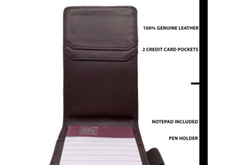 Image of HERO'S PRIDE Leather Notebook Case w/ Pen Holder, 3 5/8in x 5 3/4in, Brown, Plain, 9185BP