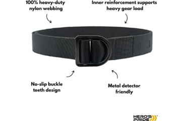 Image of HERO'S PRIDE 1.5in Tactical Duty Belt, Black, Size 42, Extra Large, 1344X-9-XL-42