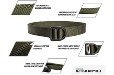 Image of HEROS PRIDE Tactical Duty Belt - 1.75, Black - 1345X-9-XL-42
