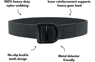 Image of HEROS PRIDE Tactical Duty Belt - 1.75, Black - 1345X-9-XL-42