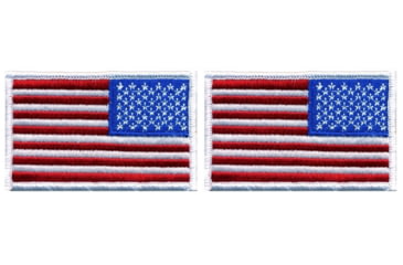 Image of HERO'S PRIDE 3.375x2in US Reversed Flag Patch w/White Border - 2 Pack, White, EC0039