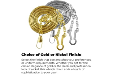 Image of HEROS PRIDE Whistle Chain W/ Button Hook, Nickel - 4020N