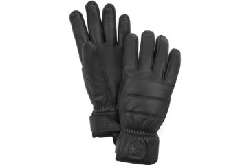 Image of Hestra Alpine Leather Primaloft 5 Finger Glove, Black, 6, 31440-100-06