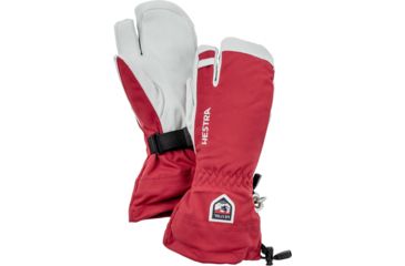 Image of Hestra Army Leather Heli Ski 3 Finger Glove, Red, 5, 30572-560-5