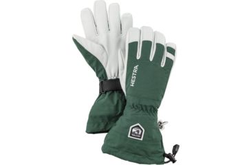 Image of Hestra Army Leather Heli Ski 5 Finger Glove - Unisex, Bottle green, 6, 30570-880-06