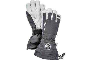 Image of Hestra Army Leather Heli Ski 5 Finger Glove - Unisex, Grey, 12, 30570-350-12