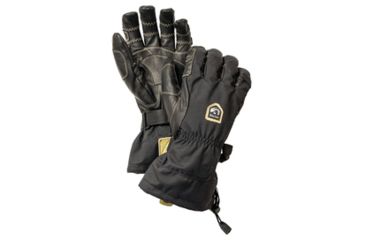 Image of Hestra Army Leather Heli Ski Ergo Grip 5 Finger Glove, Black/Black, 11, 30080-100100-11