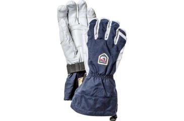 Image of Hestra Army Leather Heli Ski Ergo Grip 5 Finger Glove, Navy/Offwhite, 11, 30080-280020-11