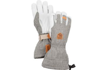Image of Hestra Army Leather Patrol Gauntlet 5 Finger Glove - Unisex, Light grey, 07, 30670-320-07