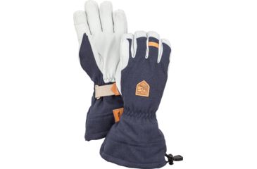 Image of Hestra Army Leather Patrol Gauntlet 5 Finger Glove - Unisex, Navy, 6, 30670-280-06