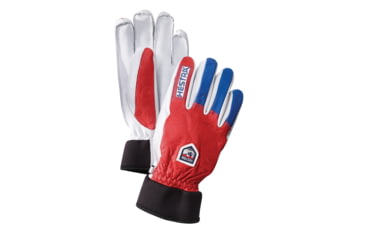 Image of Hestra Army Leather Wool Glove - Men's-Red/ Royal Blue-11