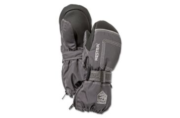 Image of Hestra Baby Zip Long Mitts - Kids-Grey-4