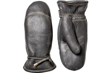 Image of Hestra Deerskin Lambfur Mitt - Mens-Black-6