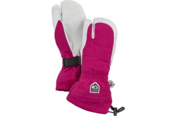 Image of Hestra Heli Ski 3 Finger Glove - Womens, Fuchsia/Offwhite, 5, 30612-930020-5