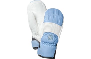 Image of Hestra Leather Fall Line Mitt - Womens-Off White/Light Blue-6