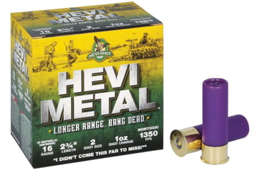Image of HEVI-Shot HEV-Metal Longer Range 16 Gauge 1oz 2-3/4in Shotgun Ammo, 2 Shot, 25 Rounds, HS31602