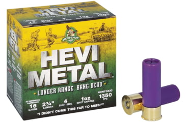Image of HEVI-Shot HEV-Metal Longer Range 16 Gauge 1oz 2-3/4in Shotgun Ammo, 4 Shot, 25 Rounds, HS31604