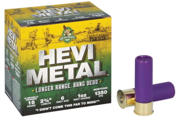 Image of HEVI-Shot HEV-Metal Longer Range 16 Gauge 1oz 2-3/4in Shotgun Ammo, 6 Shot, 25 Rounds, HS31606