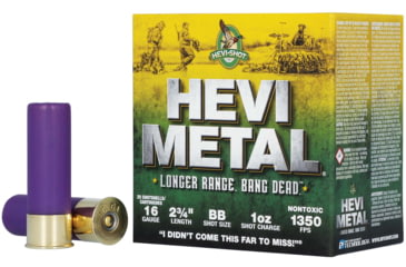 Image of HEVI-Shot HEV-Metal Longer Range 16 Gauge 1oz 2-3/4in Shotgun Ammo, BB Shot, 25 Rounds, HS31688