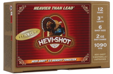 Image of HEVI-Shot HEVI-13 Turkey 12 Gauge 2oz 3in Shotgun Ammo, 6 Shot, 5 Rounds, HS43026