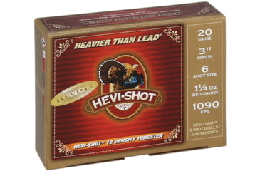 Image of HEVI-Shot HEVI-13 Turkey 20 Gauge 1 1/4oz 3in Shotgun Ammo, 6 Shot, 5 Rounds, HS306