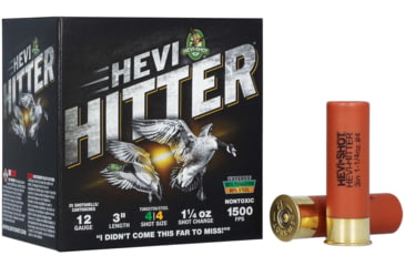 Image of HEVI-Shot HEVI-Hitter 12 Gauge 1 1/4oz 3in Shotgun Ammo, 4 Shot, 25 Rounds, HS28044