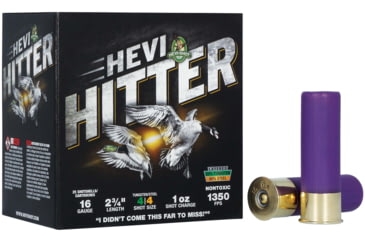 Image of HEVI-Shot HEVI-Hitter 16 Gauge 1oz 2-3/4in Shotgun Ammo, 4 Shot, 25 Rounds, HS29164