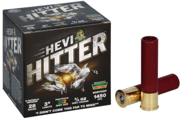 Image of HEVI-Shot HEVI-Hitter 28 Gauge 3/4oz 3in Shotgun Ammo, 2 Shot, 25 Rounds, HS28282
