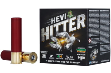 Image of HEVI-Shot HEVI-Hitter 28 Gauge 3/4oz 3in Shotgun Ammo, 4 Shot, 25 Rounds, HS28284