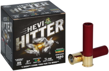 Image of HEVI-Shot HEVI-Hitter 28 Gauge 3/4oz 3in Shotgun Ammo, 4 Shot, 25 Rounds, HS28284