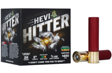 Image of HEVI-Shot HEVI-Hitter 28 Gauge 3/4oz 3in Shotgun Ammo, 4 Shot, 25 Rounds, HS28284