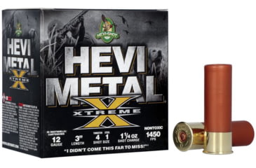 Image of HEVI-Shot Hevi Metal Xtreme 12 Gauge 1.25oz 3in Shotgun Ammo, Shot 4, 25 Rounds, HS38122