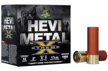 Image of HEVI-Shot Hevi Metal Xtreme 12 Gauge 1.25oz 3in Shotgun Ammo, Shot 6, 25 Rounds, HS38126