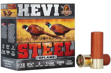 Image of HEVI-Shot HEVI-Steel 12 Gauge 1 1/8oz 2 3/4in Shotgun Ammo, 3 Shot, 25 Rounds, HS61233