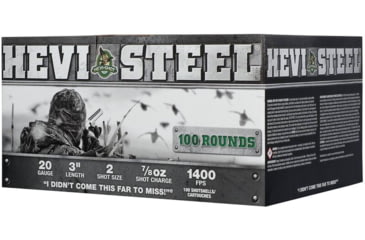 Image of HEVI-Shot HEVI-Steel 20 Gauge 7/8oz 3in Shotgun Ammo, 2 Shot, 100 Rounds, HS62102