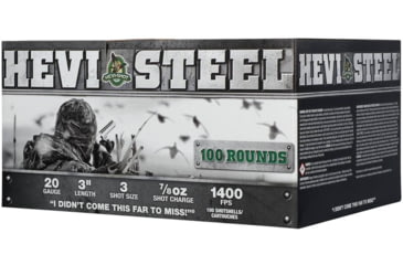Image of HEVI-Shot HEVI-Steel 20 Gauge 7/8oz 3in Shotgun Ammo, 3 Shot, 100 Rounds, HS62103