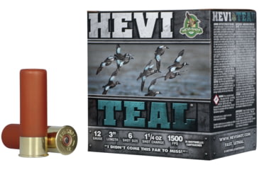 Image of HEVI-Shot HEVI-Teal 12 Gauge 1 1/4oz 3in Centerfire Shotgun Ammo, #6, 25 Rounds, HS60006