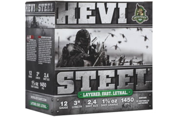 Image of HEVI-Shot HEVI-Steel 12 Gauge 1 3/8oz 3in Shotgun Ammo, 2&amp;4 Shot, 25 Rounds, HS60024