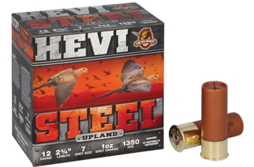 Image of HEVI-Shot Hevi Steel Upland 12 Gauge 1oz 2.75in Buckshot Shotgun Ammo, 7 Shot, 25 Rounds, HS61227