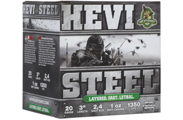 Image of HEVI-Shot HEVI-Steel 20 Gauge 1oz 3in Shotgun Ammo, 2&amp;4 Shot, 25 Rounds, HS62024
