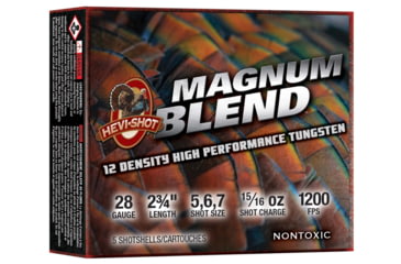 Image of HEVI-Shot Magnum Blend 28 Gauge 15/16oz 2-3/4in Shotgun Ammo,5/6/7 Shot, 5 Rounds, HS28340