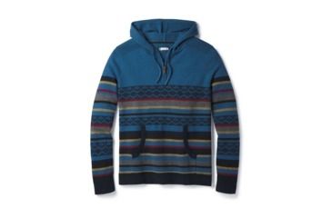 Image of Smartwool Hidden Trail Striped Hoody Sweater-Men's, Bright Cobalt H, Large, SW000298A18-L