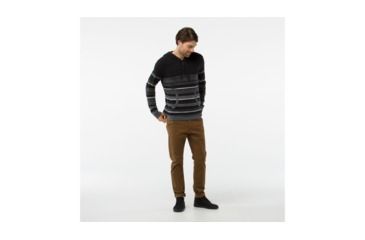 Image of Smartwool Hidden Trail Striped Hoody Sweater-Men's, Charcoal Heather, Large, SW000298010-L